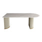 Metal Traditional Luxury Dining Table Free Form Sintered Stone Table with Double Pedestal Clearhalo 'Dining Tables & Seating' 'Dining Tables' 'dining_table' 'furn' 'furn_dining_table' 'Furniture' 'furniture_dining_table' 'Kitchen & Dining Furniture' 'kitchen' 'kitchen_dining_table' 1200x1200_dc9bf0d8-1647-4aed-8bbf-27a6284baf95