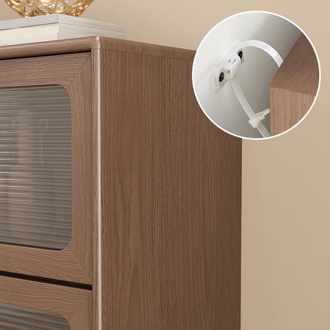 Wood Accent Cabinet, Glass Doors Storage Cabinet - Solid Wood Clearhalo 'Cabinets & Chests' 'cabinets_chests' 'furn' 'furn_cabinets_chests' 'Furniture' 'Living Room Furniture' 1200x1200_dc9c226e-6b41-42c5-bb08-549e1ba85188