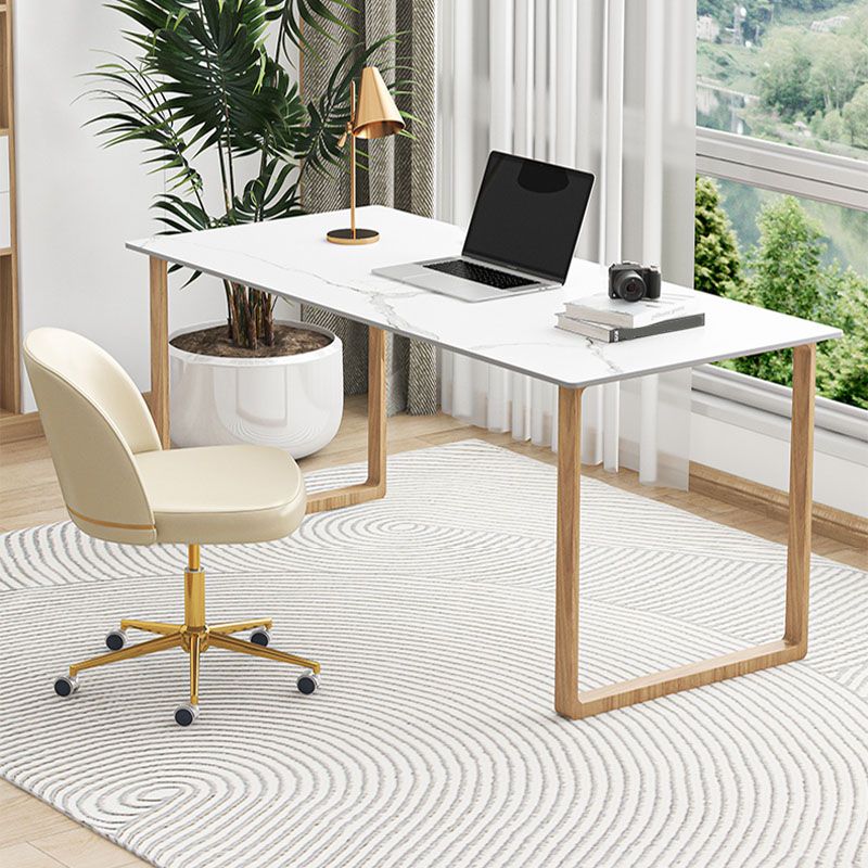 Scrivania di scrittura in pietra contemporanea 29.52 "H SLID RECTANGULAN OFFICE PER CASA