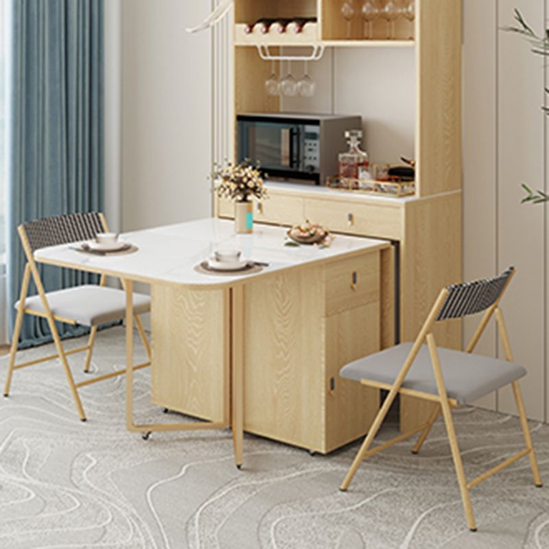 Folding Dining Table Set 1/3/5/7 Pcs Stone Top Dining Table with Upholstered Chairs Clearhalo 'Dining Room Sets' 'Dining Tables & Seating' 'dining_room_set' 'furn' 'furn_dining_room_set' 'Furniture' 'Kitchen & Dining Furniture' 1200x1200_dc9e9a81-a771-4929-a707-bf67faf1bbe4