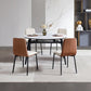 Stone Top Dinette Table with Black Legs Modern Round Dining Table Clearhalo 'Dining Tables & Seating' 'Dining Tables' 'dining_table' 'furn' 'furn_dining_table' 'Furniture' 'Kitchen & Dining Furniture' 1200x1200_dc9e9f69-b2f9-49f1-ad36-506f3dd79280