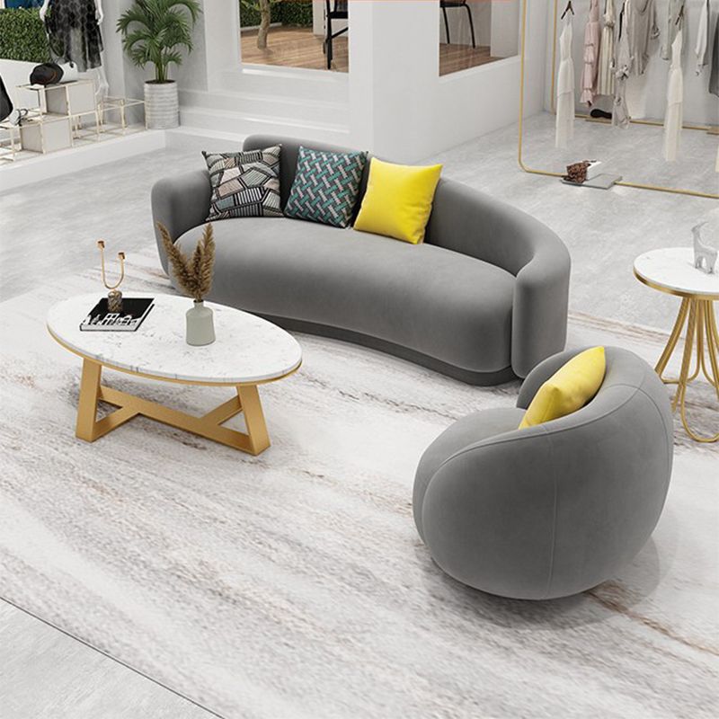 Canapé de bras de smoking en velours gris canapé contemporain pour le salon