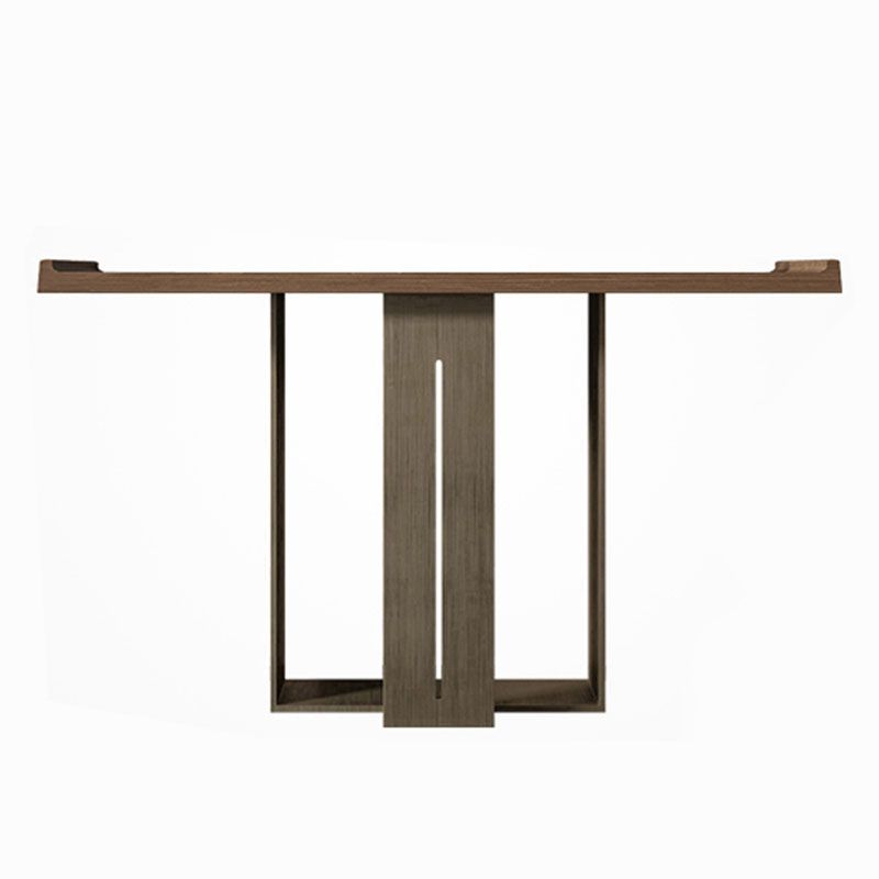Rectangle Modern Console Table Brown/Black Wood Console Sofa Table Clearhalo 'Console Tables' 'console_tables' 'Entry & Mudroom Furniture' 'furn' 'furn_console_tables' 'Furniture' 1200x1200_dca024cf-7b58-4b5b-9caa-8882b5fd5740