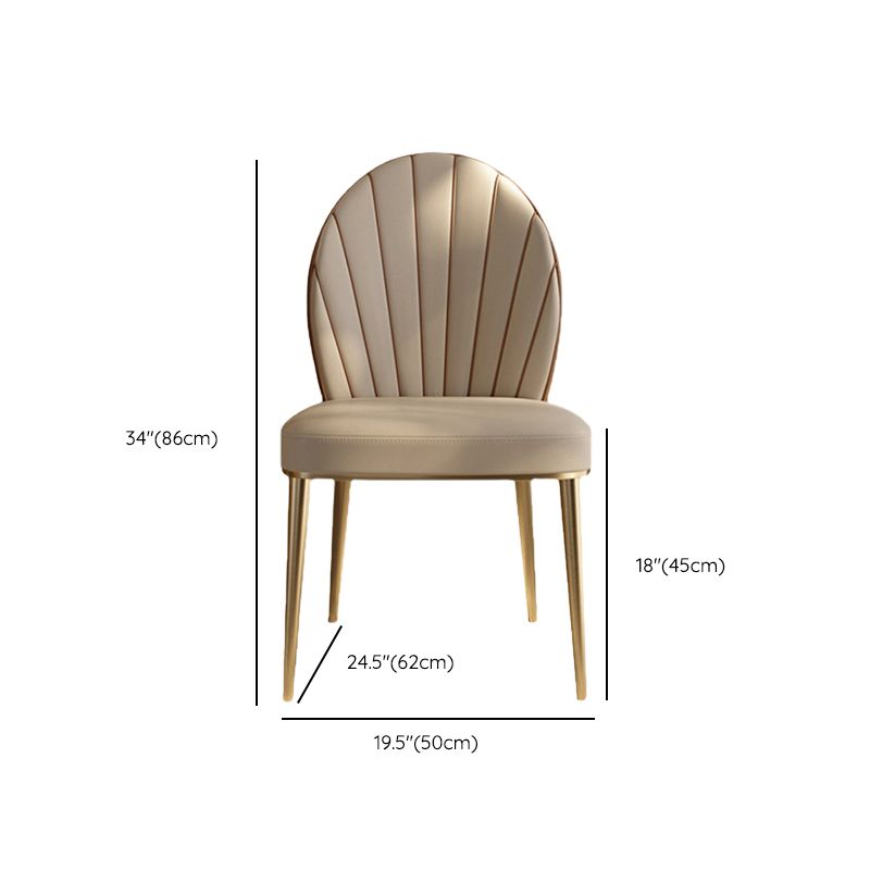Glam -gestoffeerde armloze eetkamerstoel voor de eetkamer zijstoel