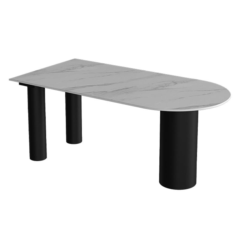 Modern Style Dining Table Sintered Stone Dining Table with Black Frame for Kitchen Clearhalo ' dining_table' 'Dining Tables & Seating' 'Dining Tables' 'furn' 'furn_dining_table' 'Furniture' 'furniture_dining_table' 'Kitchen & Dining Furniture' 'kitchen&dining_furn' 'kitchen' 'kitchen_dining_table' 1200x1200_dca0de0e-a63d-4ad6-930e-3f5fa802bfcc