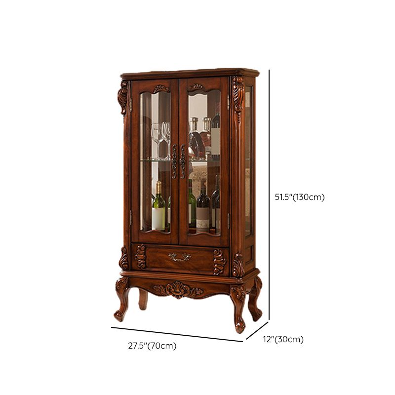 Traditional Birch Curio Cabinet Glass Doors Hutch Buffet with Doors Clearhalo 'Display & China Cabinets' 'display_china_cabinets' 'furn' 'furn_display_china_cabinets' 'Furniture' 'Kitchen & Dining Furniture' 1200x1200_dca2d528-0e8d-4747-8897-2bd2c7e34b55
