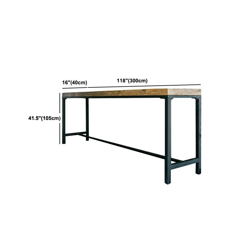 Industriële balktafel Set 1/6 stuks houten balk tafel en voetsteunbarkruk