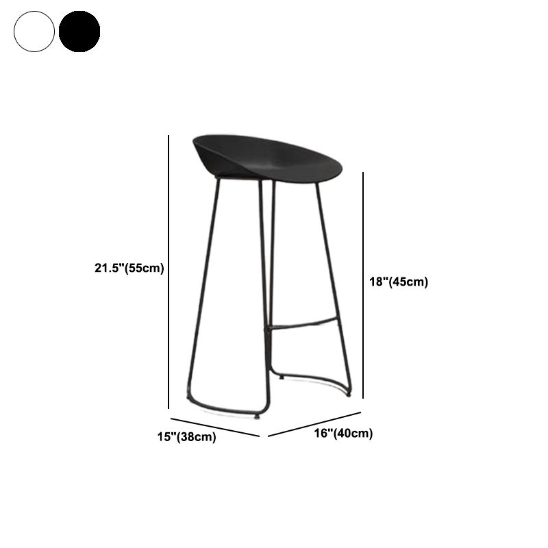 Modern Armless Backrest Counter Stool Iron Bar Stool with Acrylic Seat and Pedal for Cafe Clearhalo 'Bar Furniture' 'Bar Stools' 'bar_stools' 'furn' 'furn_bar_stools' 'Furniture' 'Kitchen & Dining Furniture' 1200x1200_dca563b2-2fad-45e6-b5c4-5ef22b9b0ce3