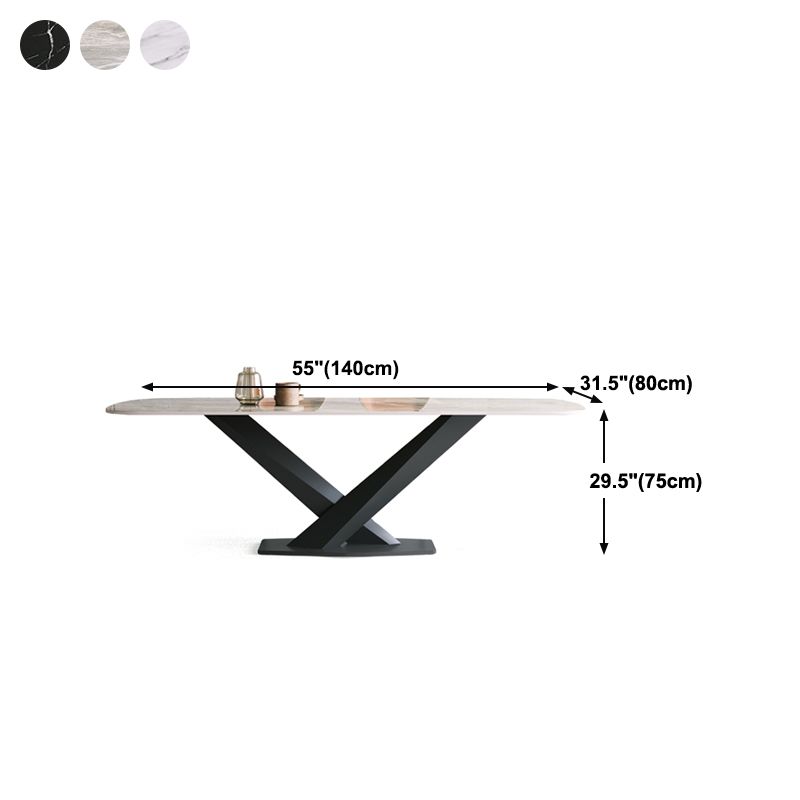 Modern Pedestal Casual Dining Table Stone and Metal Dining Room Kitchen Table Clearhalo 'Dining Tables & Seating' 'Dining Tables' 'dining_table' 'furn' 'furn_dining_table' 'Furniture' 'furniture_dining_table' 'Kitchen & Dining Furniture' 'kitchen' 'kitchen_dining_table' 1200x1200_dca6c312-c114-498a-a16e-b4706cf8c6b3