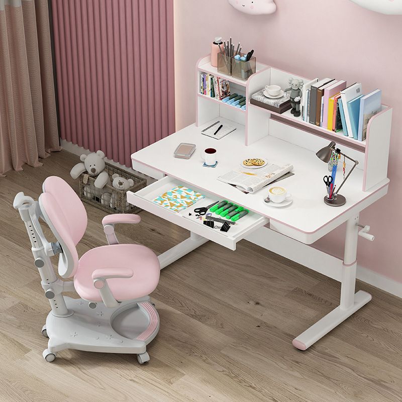 Contemporary Wooden Writing Desk 51.2"H Adjustable Desk for Home Clearhalo 'furn' 'furn_office_desk' 'Furniture' 'Office Desks' 'Office Furniture' 'office_desk' 1200x1200_dca6e602-5ebe-46ff-9b25-0d8f34d5ed71