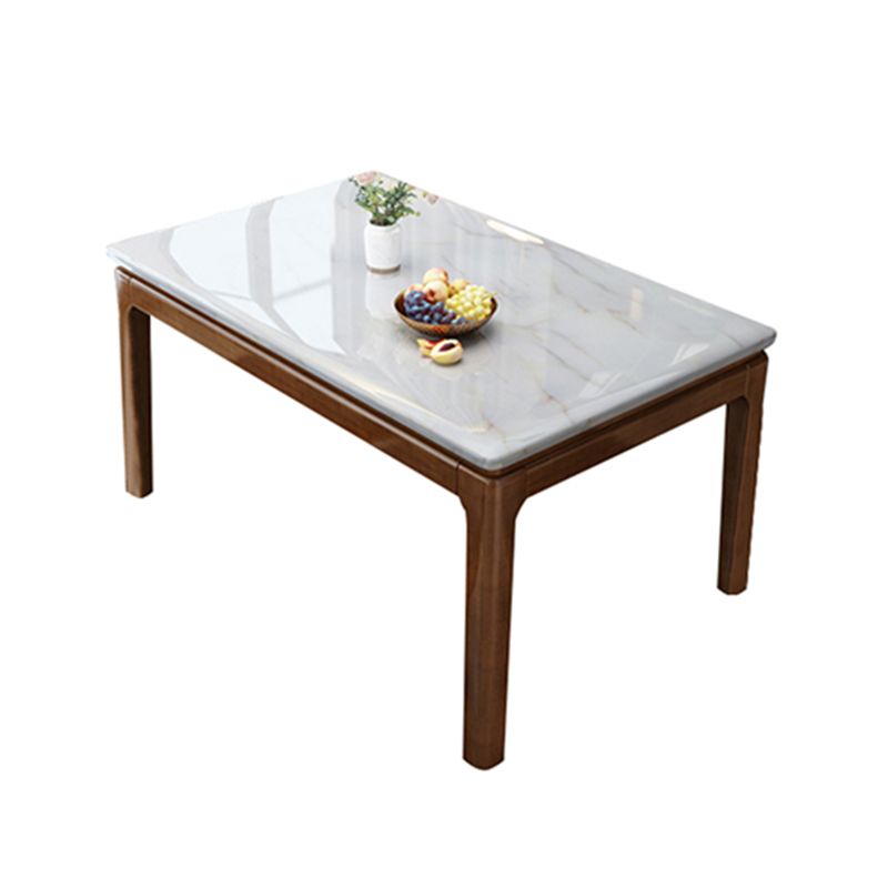 Midcentury Dining Table 4 Legs Solid Wood Base Rectangle Table for Home Clearhalo ' dining_table' 'Dining Tables & Seating' 'Dining Tables' 'furn' 'furn_dining_table' 'Furniture' 'furniture_dining_table' 'Kitchen & Dining Furniture' 'kitchen&dining_furn' 'kitchen' 'kitchen_dining_table' 1200x1200_dca7b589-922e-452b-9eaf-d837677ca81c