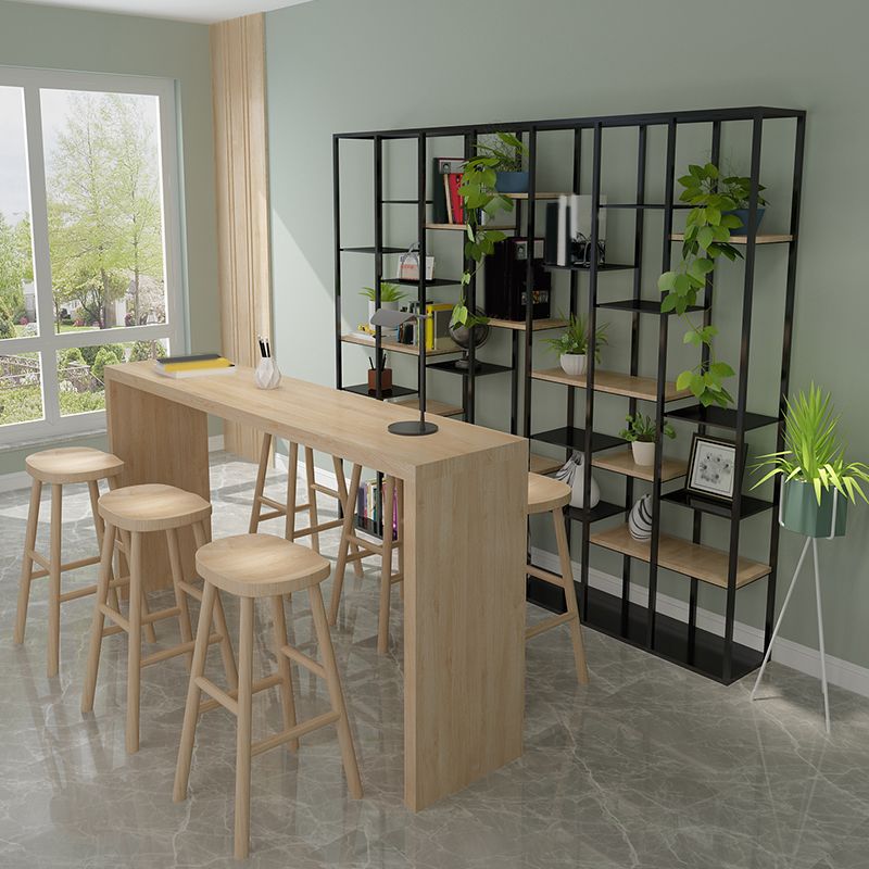 Set tavolo da bar moderno rettangolare Tavolo da bar in legno massello da 1/7 pezzi e sgabelli senza schienale