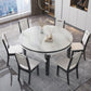 Modern Style Stone Set of 7 Round Shape Dining Furniture Set