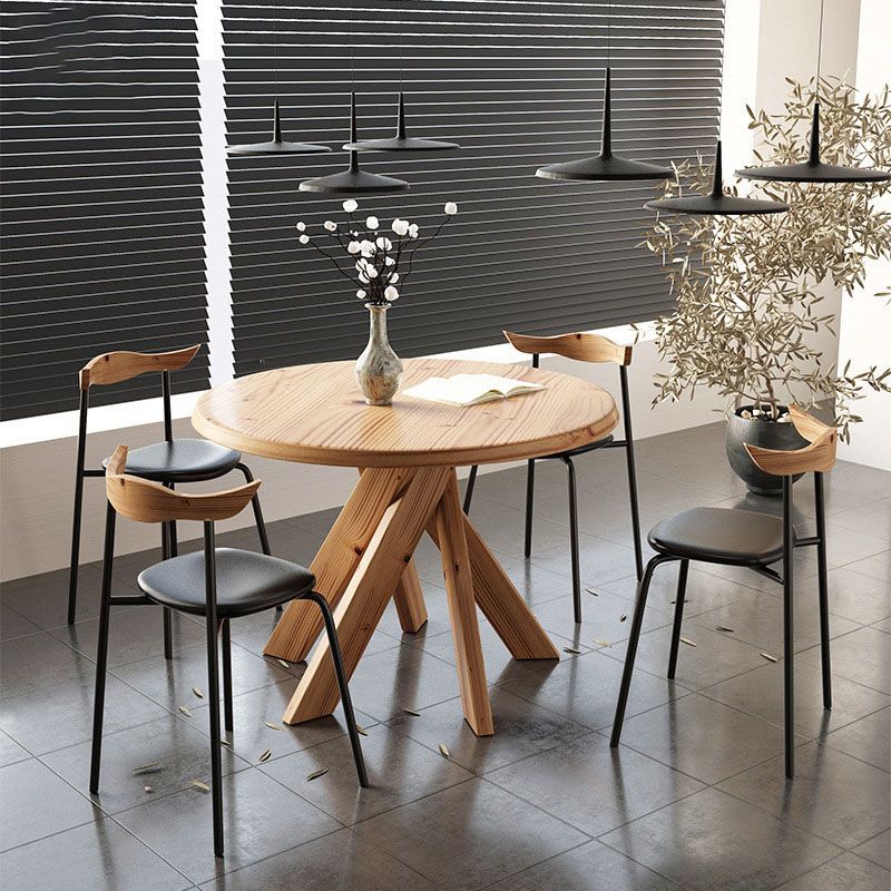 1/2/5 Pcs Wood Modern Dining Room Set with Round Table and Metal Chairs Dinette Set Clearhalo 'Dining Room Sets' 'Dining Tables & Seating' 'dining_room_set' 'furn' 'furn_dining_room_set' 'Furniture' 'furniture_dining_room_set' 'Kitchen & Dining Furniture' 'kitchen&dining_furn' 'kitchen' 1200x1200_dcab44d5-9fce-4a1e-b0a5-23e2cd55d68b