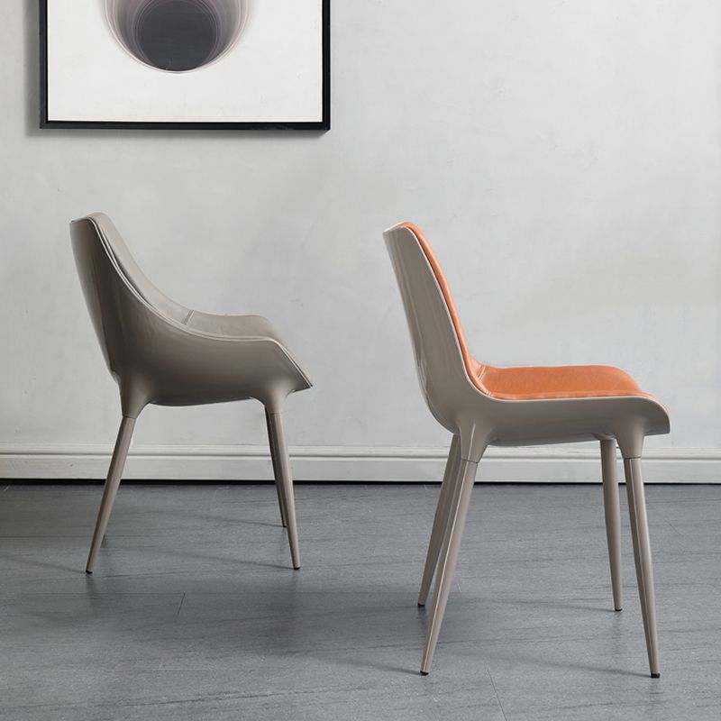 Contemporary Style Kitchen Metal Dining Chair Dining Armless Side Chairs Clearhalo ' kitchen&dining_furn' 'Dining Chairs' 'Dining Tables & Seating' 'dining_chair' 'furn' 'furn_dining_chair' 'Furniture' 'furniture_dining_chair' 'Kitchen & Dining Furniture' 'kitchen' 1200x1200_dcaba303-e530-48bc-b4f1-b5a0415d9a41