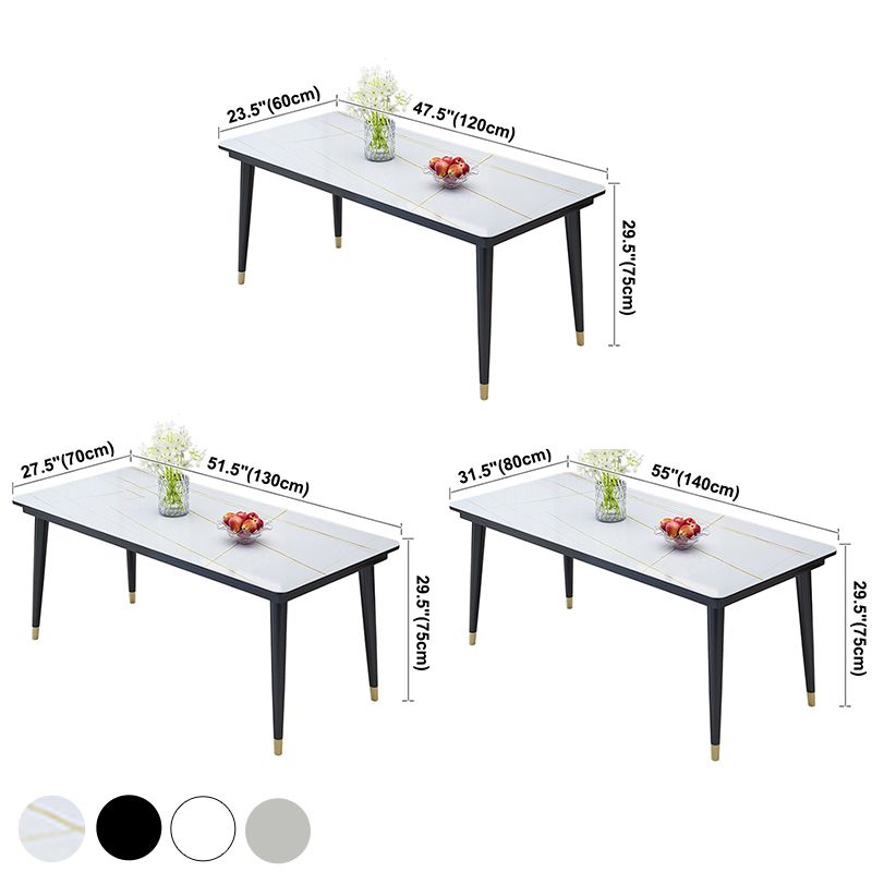 Simple Rectangle Shape Kitchen Dining Table Sintered Stone Dining Table with 4 Legs Base Clearhalo ' dining_table' 'Dining Tables & Seating' 'Dining Tables' 'furn' 'furn_dining_table' 'Furniture' 'furniture_dining_table' 'Kitchen & Dining Furniture' 'kitchen&dining_furn' 'kitchen' 'kitchen_dining_table' 1200x1200_dcaea564-1c5a-44bf-aeae-b66cb69a3c5a