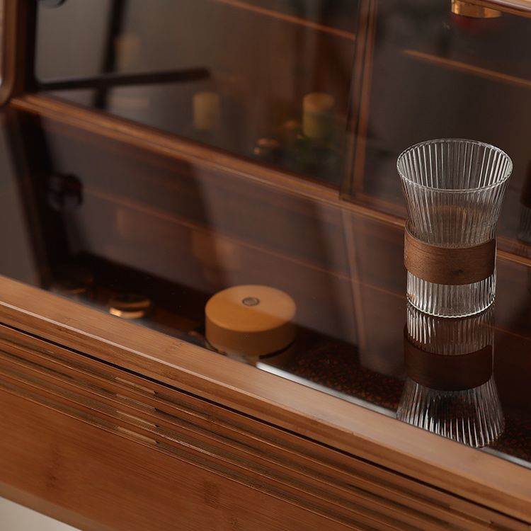 Tavolo da toeletta moderno tavolo da costume in legno solido set di vanità a specchio