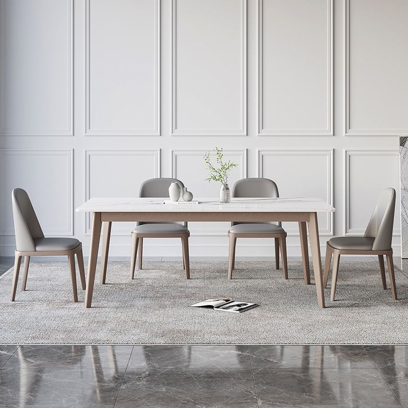 Stein Esstisch Set mit Holzrahmen 1/4/5/7 zeitgenössische Stücke Essset