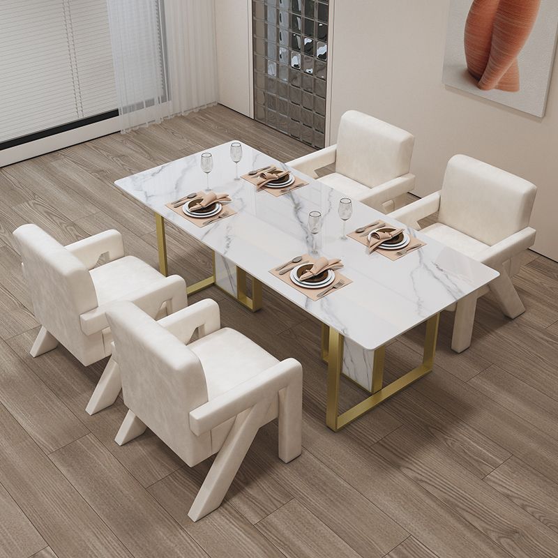 Nordic 1/5 Pieces Dining Set Stone Dining Table for Dining Room Clearhalo 'Dining Room Sets' 'Dining Tables & Seating' 'dining_room_set' 'furn' 'furn_dining_room_set' 'Furniture' 'Kitchen & Dining Furniture' 1200x1200_dcb1c29d-62e0-4410-8041-343080e04324