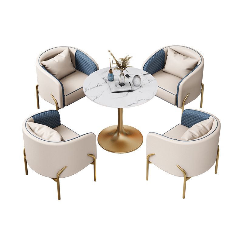 Modern Sintered Stone Dining Room Set with Round Top and Gold Base Furniture Clearhalo 'Dining Room Sets' 'Dining Tables & Seating' 'dining_room_set' 'furn' 'furn_dining_room_set' 'Furniture' 'furniture_dining_room_set' 'Kitchen & Dining Furniture' 'kitchen&dining_furn' 'kitchen' 1200x1200_dcb2b72c-d80e-4a97-9b5f-d134d1f65779