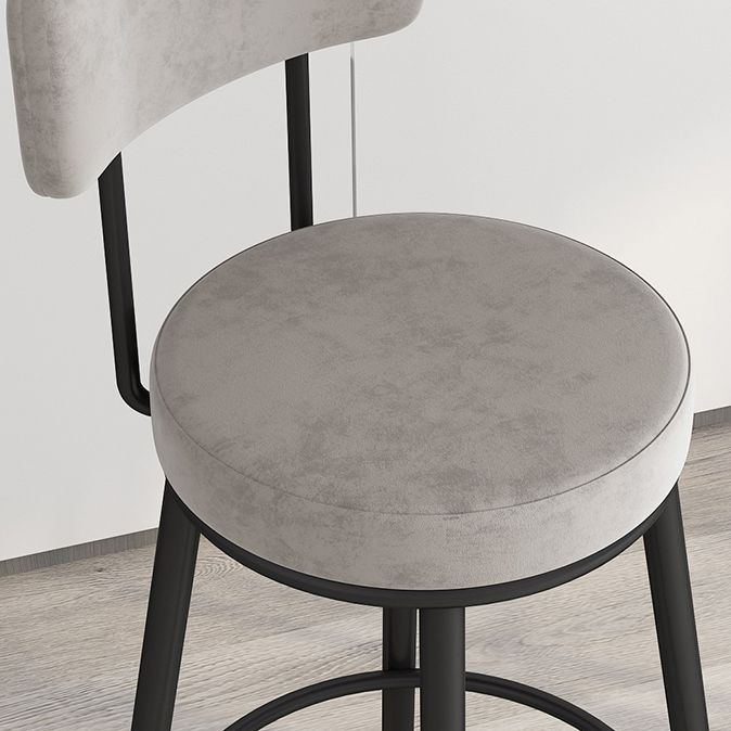 Modern Round Bar & Counter Stool Footrest Metal Counter Chair with Cushion