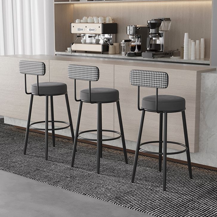 Scandinavian Matte Finish Velvet Counter Stool Footrest Coffee Shop Barstool Clearhalo 'Bar Furniture' 'Bar Stools' 'bar_stools' 'Furniture' 'furniture_bar_stools' 'Kitchen & Dining Furniture' 1200x1200_dcb31f97-1253-4d48-a278-efd5d79cd41c