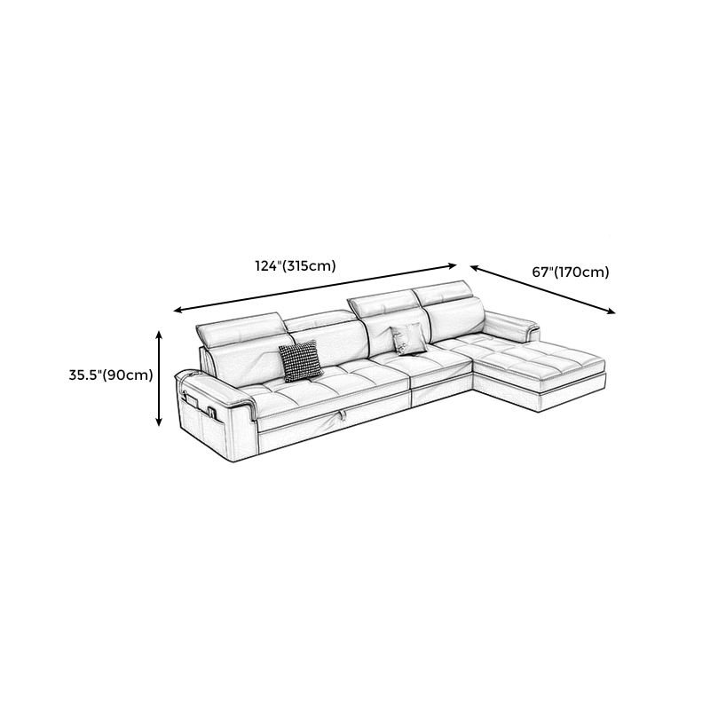 Faux Leather Cushion Back Sectionals 35.43"H Pillow Top Arm Sofa with Storage, Blue Clearhalo 'furn' 'furn_sectionals' 'Furniture' 'furniture_sectionals' 'Living Room Furniture' 'Sectionals' 1200x1200_dcb4b36f-7b19-4a47-98ae-f087db77851d