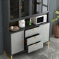 Black and Grey Dining Server Manufactured Wood Cabinets Server for Living Room Clearhalo 'buffet_sideboard' 'Buffets & Sideboards' 'furn' 'furn_buffet_sideboard' 'Furniture' 'Kitchen & Dining Furniture' 1200x1200_dcb51caa-7ec0-4acb-93b0-2e67c6ad9959