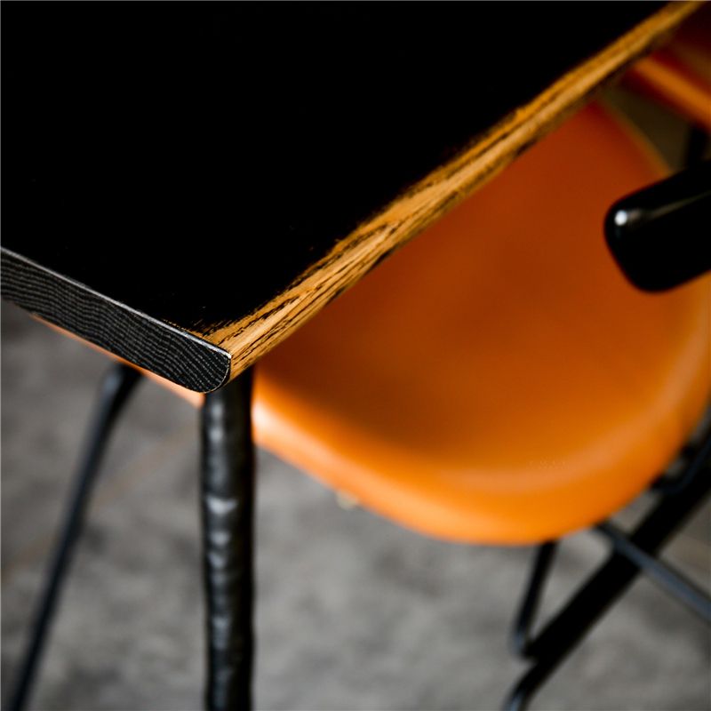 Industriële eettafel Rechthoekig houten blad voor eetkamer