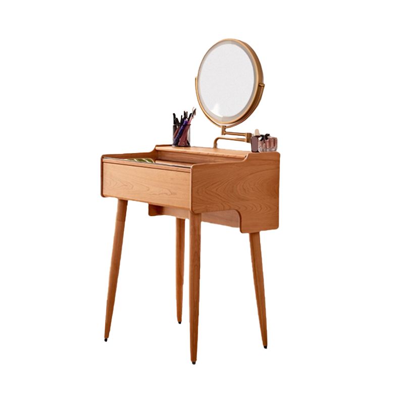 Contador de maquillaje de vidrio 18.11 "Mesas de tocador de madera maciza de ancho con 1 cajones de almacenamiento
