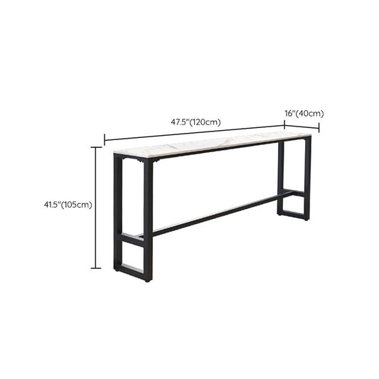 Contemporary Rectangle Bar Table Set 1/3/5 Pcs Iron Frame Bar Table and Stools