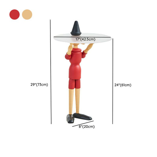 Tavolo laterale dell'accento in legno massiccio tavolo da snack estremo astratto