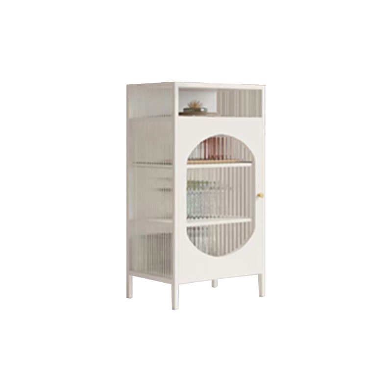 Glam -dressoir met glazen deur keukenserver met metalen frame
