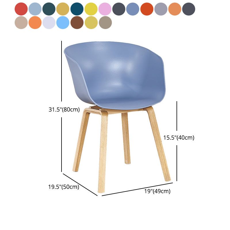 Modern Milk Tea Shop Solid Back Arm Chair Plastic Matte Finish Dining Chair Clearhalo ' kitchen&dining_furn' 'Dining Chairs' 'Dining Tables & Seating' 'dining_chair' 'Furniture' 'furniture_dining_chair' 'Kitchen & Dining Furniture' 'kitchen' 1200x1200_dcbcee78-2185-48a5-94e0-714fd735d700