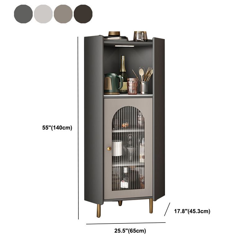 Sideboard di vetro moderni 55 "H tavolo da buffet regolabile per scaffalature regolabili