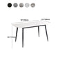 Glam Style Stone Dining Table 4 Black Legs Table Home Rectangle Dining Table Clearhalo 'Dining Tables & Seating' 'Dining Tables' 'dining_table' 'furn' 'furn_dining_table' 'Furniture' 'furniture_dining_table' 'Kitchen & Dining Furniture' 'kitchen' 'kitchen_dining_table' 1200x1200_dcc1c5fc-4eea-4730-9e4d-49860406fc01