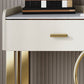 Wood and Metal Vanity Table in White/Grey Makeup Vanity Desk