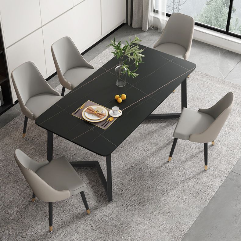 Modern Rectangle Dining Table Sintered Stone Dining Table with Double Pedestal Clearhalo ' dining_table' 'Dining Tables & Seating' 'Dining Tables' 'furn' 'furn_dining_table' 'Furniture' 'furniture_dining_table' 'Kitchen & Dining Furniture' 'kitchen&dining_furn' 'kitchen' 'kitchen_dining_table' 1200x1200_dcc3361d-e7cb-47f0-b0a8-a47ebcf18020