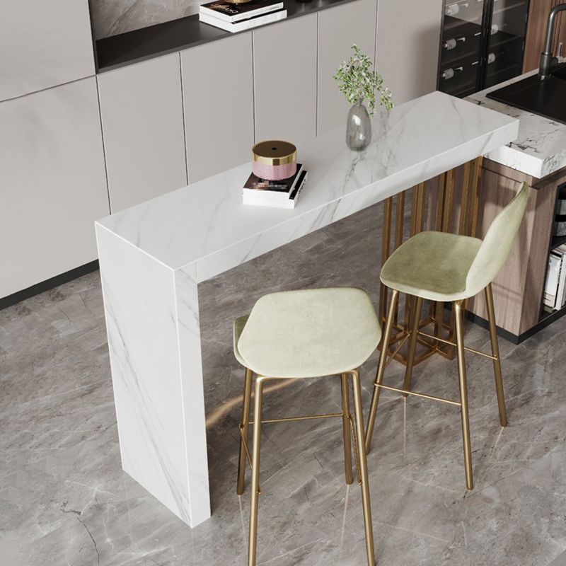 Indoor Double Pedestal Bar Height Table Contemporary Stone Rectangle Pub Table Clearhalo 'Bar Furniture' 'Bar Tables' 'bar_tables' 'furn' 'furn_bar_tables' 'Furniture' 'furniture_bar_tables' 'Kitchen & Dining Furniture' 1200x1200_dcc33d14-0395-4976-a69d-da1a6b2ad536
