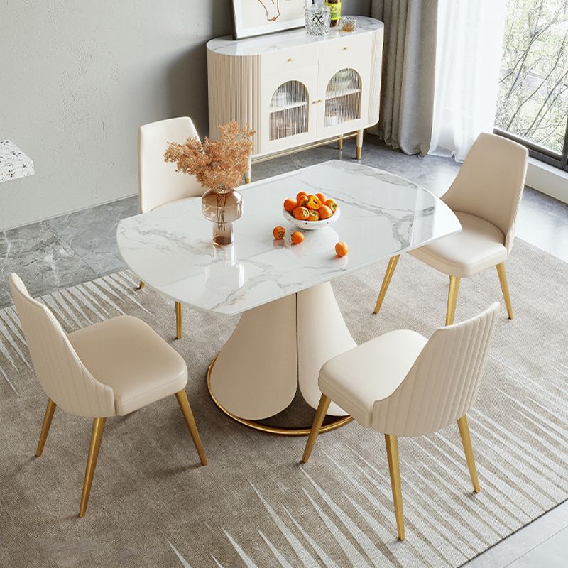 1/4/5/7 Pieces Nordic Dining Set Sintered Stone Dining set with Leather Chairs Clearhalo 'Dining Room Sets' 'Dining Tables & Seating' 'dining_room_set' 'furn' 'furn_dining_room_set' 'Furniture' 'furniture_dining_room_set' 'Kitchen & Dining Furniture' 'kitchen&dining_furn' 'kitchen' 1200x1200_dcc3a7a6-8536-4312-bf4f-83cc916f163c