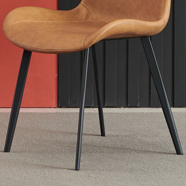 Metal Leather Industrial Dining Chairs Solid Back Dining Room Chairs (Set of 2) Clearhalo ' kitchen&dining_furn' 'Dining Chairs' 'Dining Tables & Seating' 'dining_chair' 'furn' 'furn_dining_chair' 'Furniture' 'furniture_dining_chair' 'Kitchen & Dining Furniture' 'kitchen' 1200x1200_dcc7af42-d798-48e3-a42f-221a9d64501a