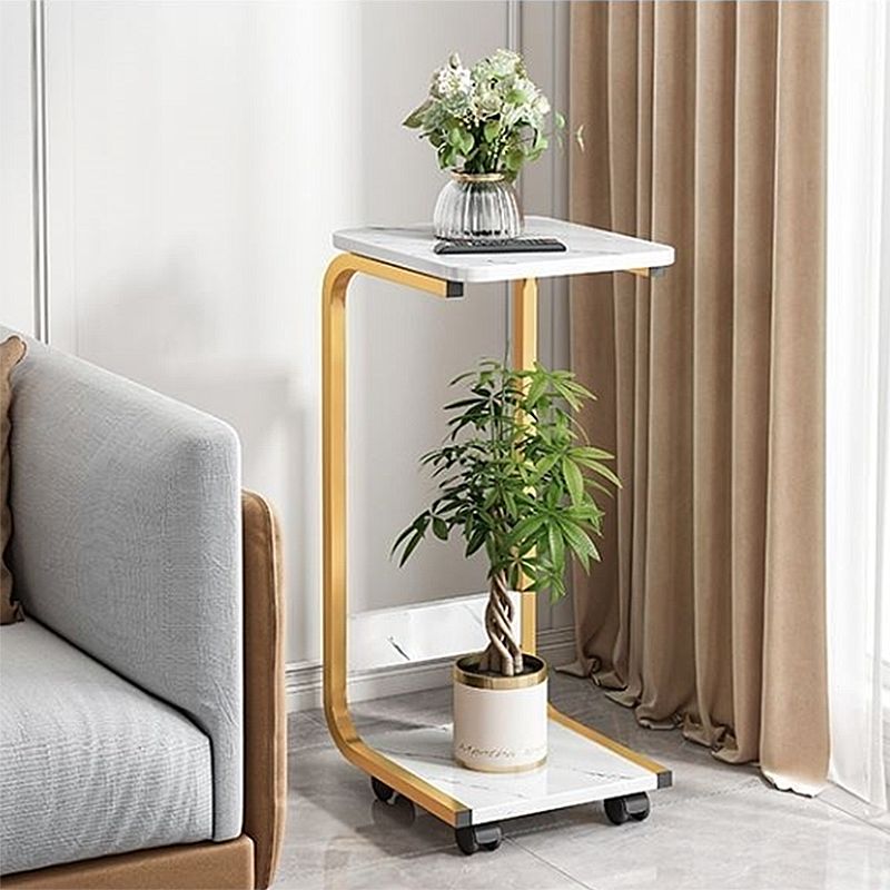 Ironcraft C Tavolo laterale tavolo da ginnastica quadrata con scaffale per soggiorno