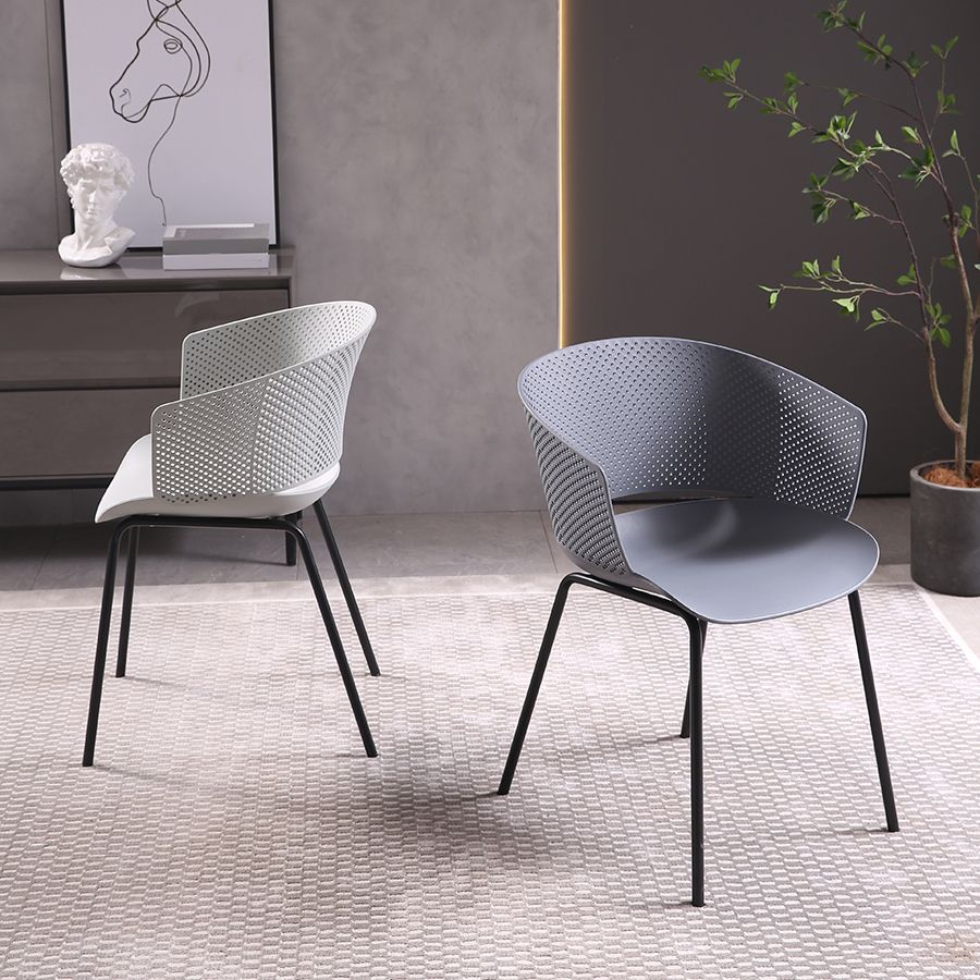 Contemporary Dining Arm Chair Open Back Side Chair with Metal Legs for Kitchen Clearhalo ' kitchen&dining_furn' 'Dining Chairs' 'Dining Tables & Seating' 'dining_chair' 'furn' 'furn_dining_chair' 'Furniture' 'furniture_dining_chair' 'Kitchen & Dining Furniture' 'kitchen' 1200x1200_dcc9bd1a-d084-423d-80dd-45d8de2fbf90