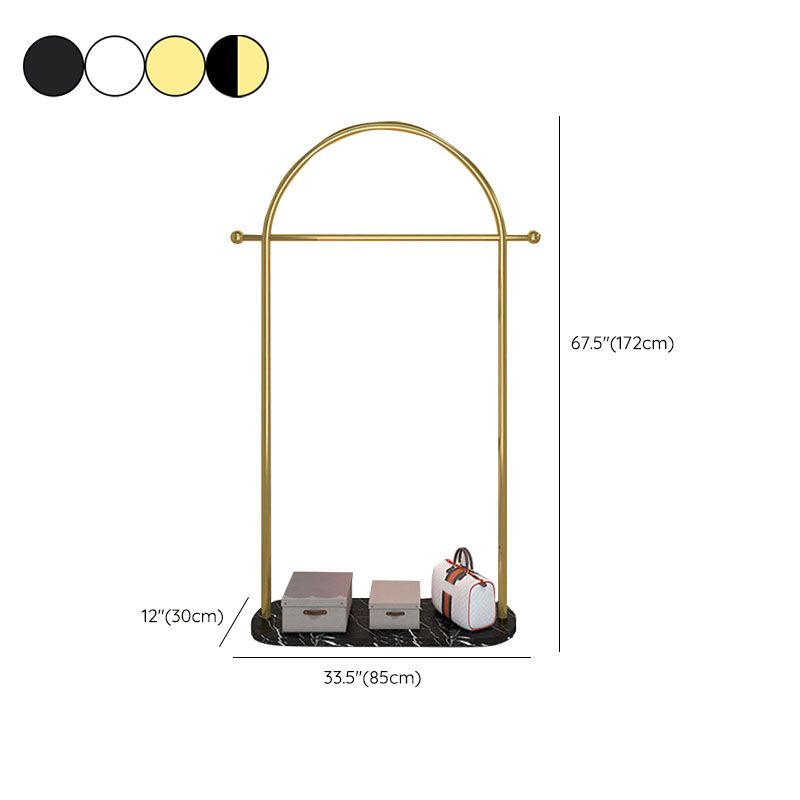 Modern Metal Hall Stand Hanging Rail with 2 Hooks Coat Hanger Clearhalo 'Entry & Mudroom Furniture' 'furn' 'furn_hall_tree_coat_racks' 'Furniture' 'Hall Trees & Coat Racks' 'hall_tree_coat_racks' 1200x1200_dcca5f27-db59-4b53-aeed-909e2cb07283