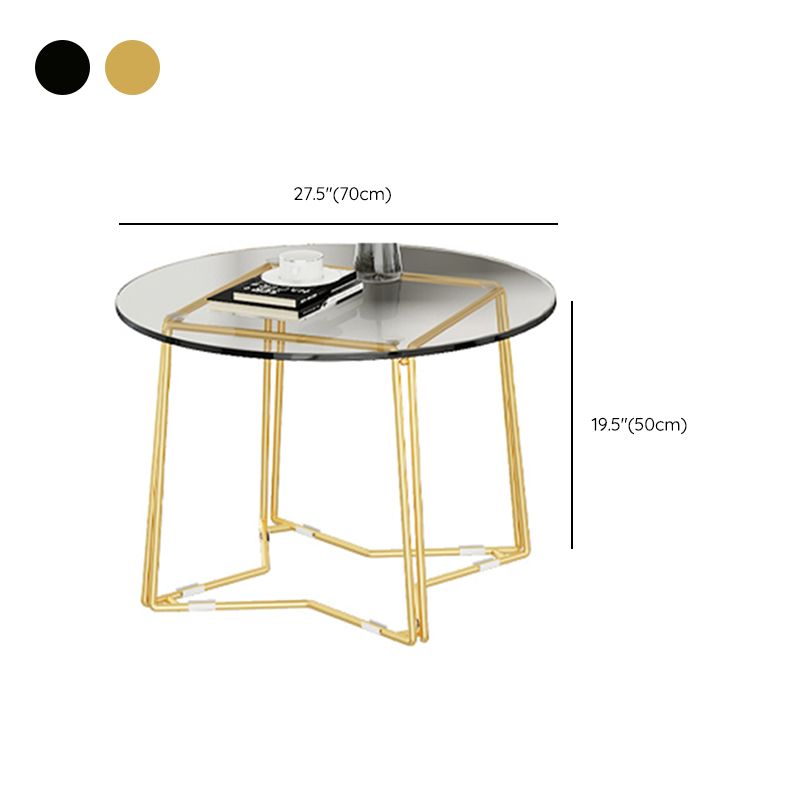 Frame Nesting Coffee Table Set Modern Round Glass Coffee Table