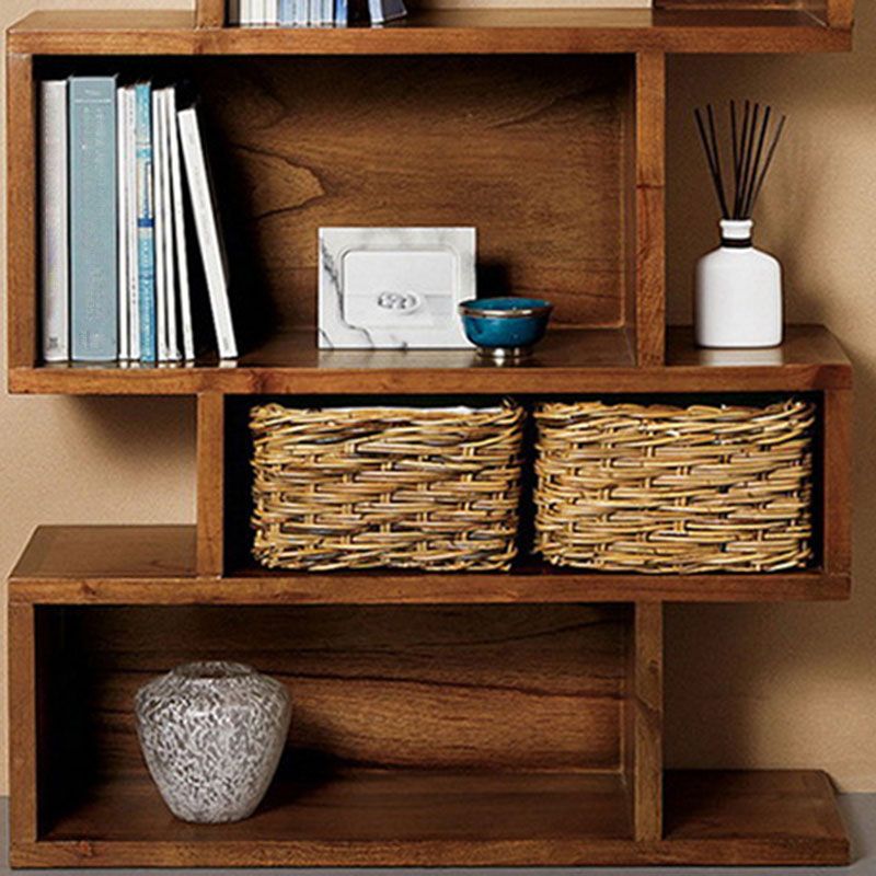 Geometric Closed Back Bookshelf Contemporary Wood Bookcase with Shelves Clearhalo 'Bookcases' 'furn' 'furn_bookcases' 'Furniture' 'Office Furniture' 1200x1200_dccc2aa6-099f-436a-9047-bbfa6214518b