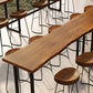 Industrial Style Bar Table Rectangle Wood Double Pedestal Bar Table for Dining Room