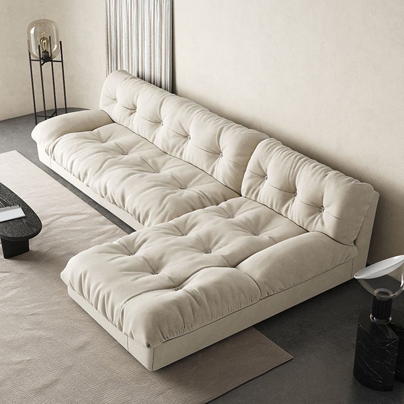Tufted Backrest Sectional Sponge Padded Armless Off-white Sofa Clearhalo 'furn' 'furn_sectionals' 'Furniture' 'Living Room Furniture' 'Sectionals' 1200x1200_dccf0036-71f2-4f65-83bb-c96e9fb860f6