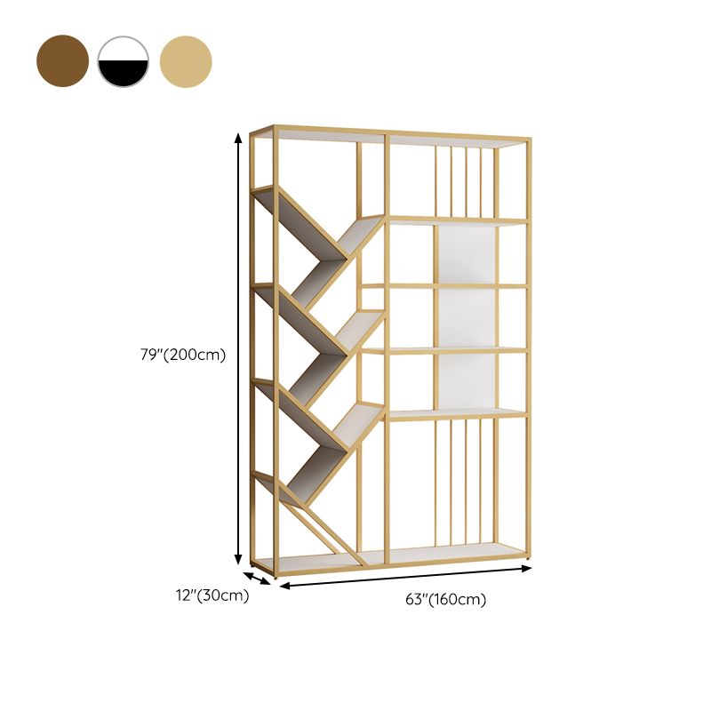Glam Metal Bookshelf Standard Open Back Bookcase with Shelves