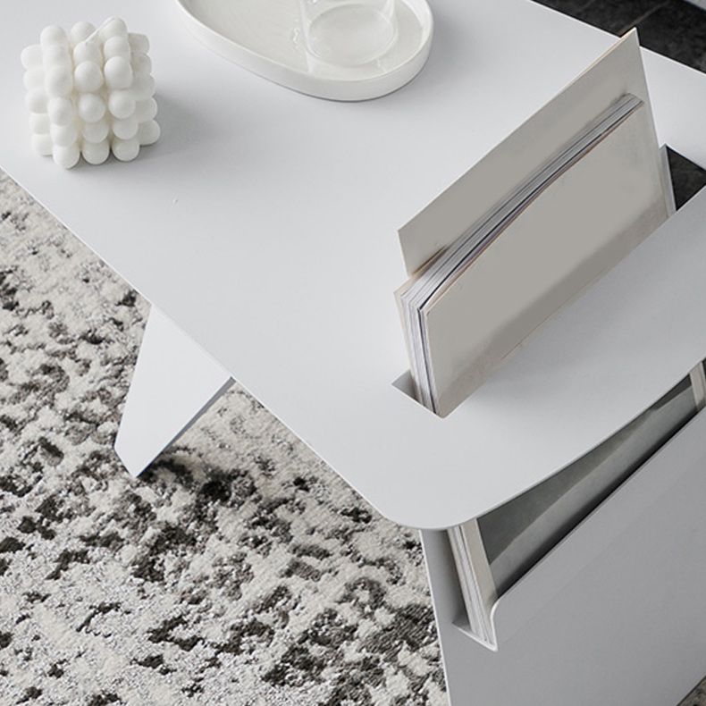 Mid-Century Sled End Table Geometric Metal Side Table, 19" Tall Clearhalo 'Coffee & Accent Tables' 'End & Side Tables' 'end_side_tables' 'furn' 'furn_end_side_tables' 'Furniture' 'Living Room Furniture' 1200x1200_dccfdbed-8c03-4d9c-8084-96f5a756ae5e